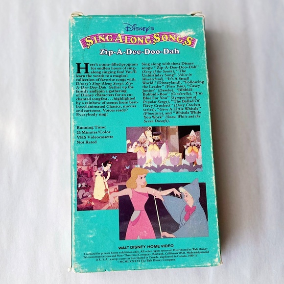 Disney Sing Along Songs Zip-A-Dee-Doo-Dah VHS - Tested - Picture 2 of 6